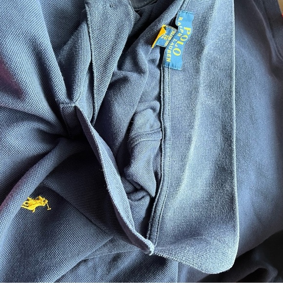 POLO RALPH LAUREN Boys sz XL 18-20 Dragon Navy Blue Mesh Polo Shirt Short SLeeve - Picture 10 of 12